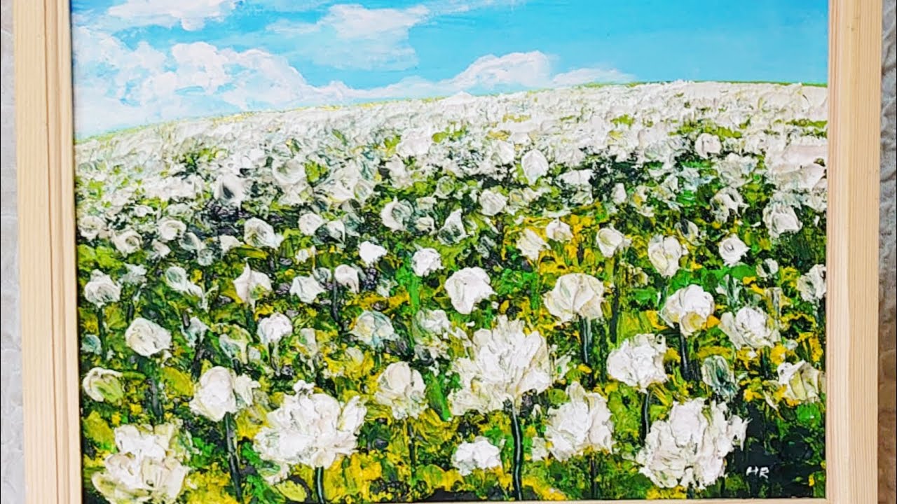 油絵 【シロツメクサの花畑】#絵画 #油絵 #油彩 #油彩画 #絵 #art #oil