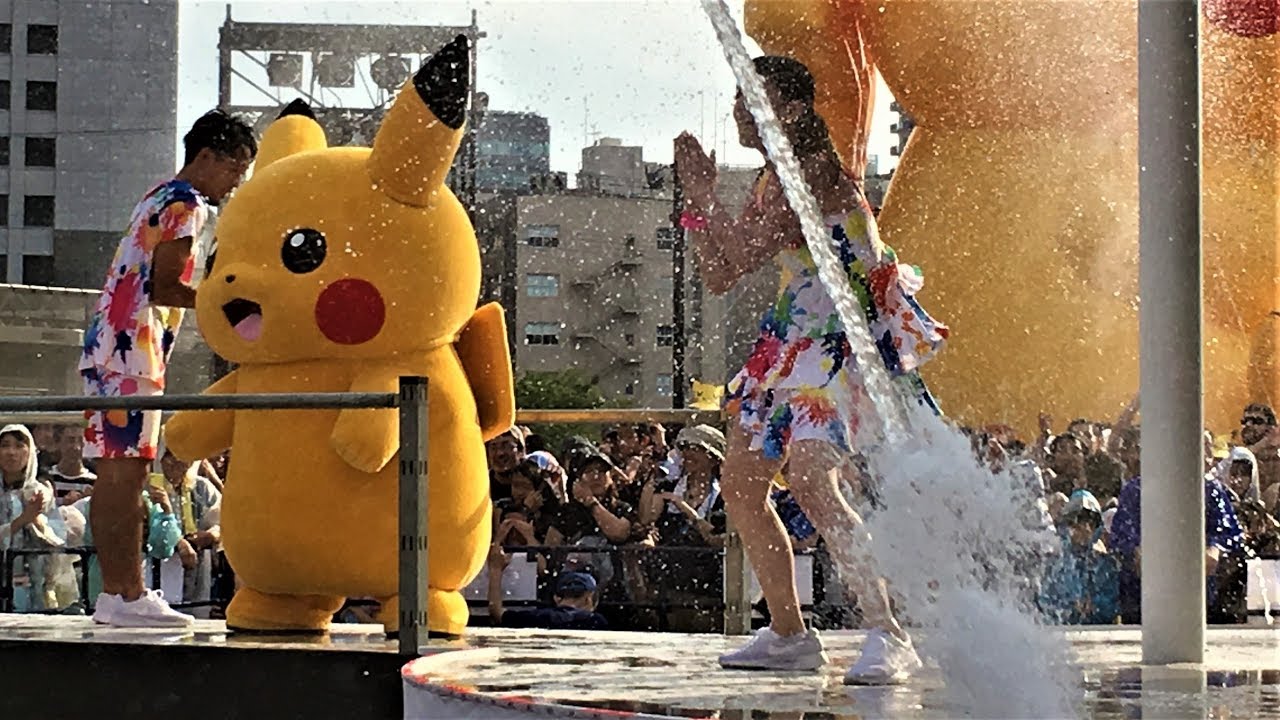 ピカチュウ大量発生チュウ ずぶぬれスプラッシュショー - YouTube