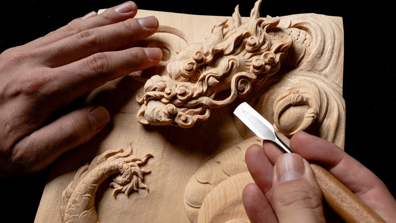 Wood Carving Dragon| To use technic of Japanese traditional wood