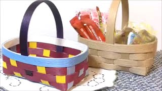 クラフトバンドで作る ミニかごバスケット 【Craft band】 - YouTube