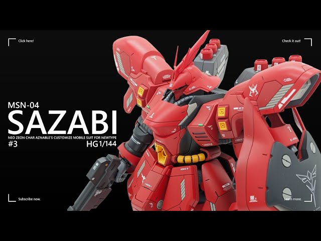 HG サザビー 完成 / ディテールアップ、塗装、組み立て [Part.3] - YouTube