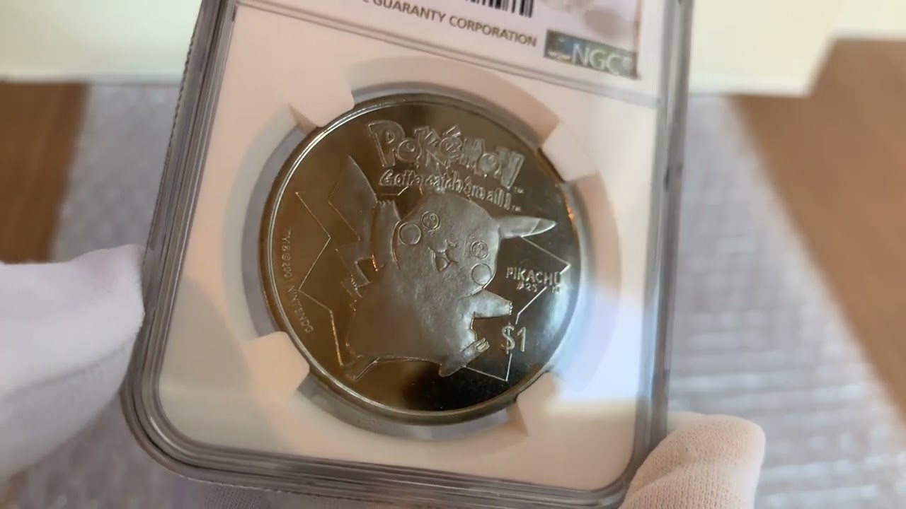 NGC鑑定MS68 ニウエ 2001年 ポケモン ピカチュウ 1ドル ニッケル硬貨