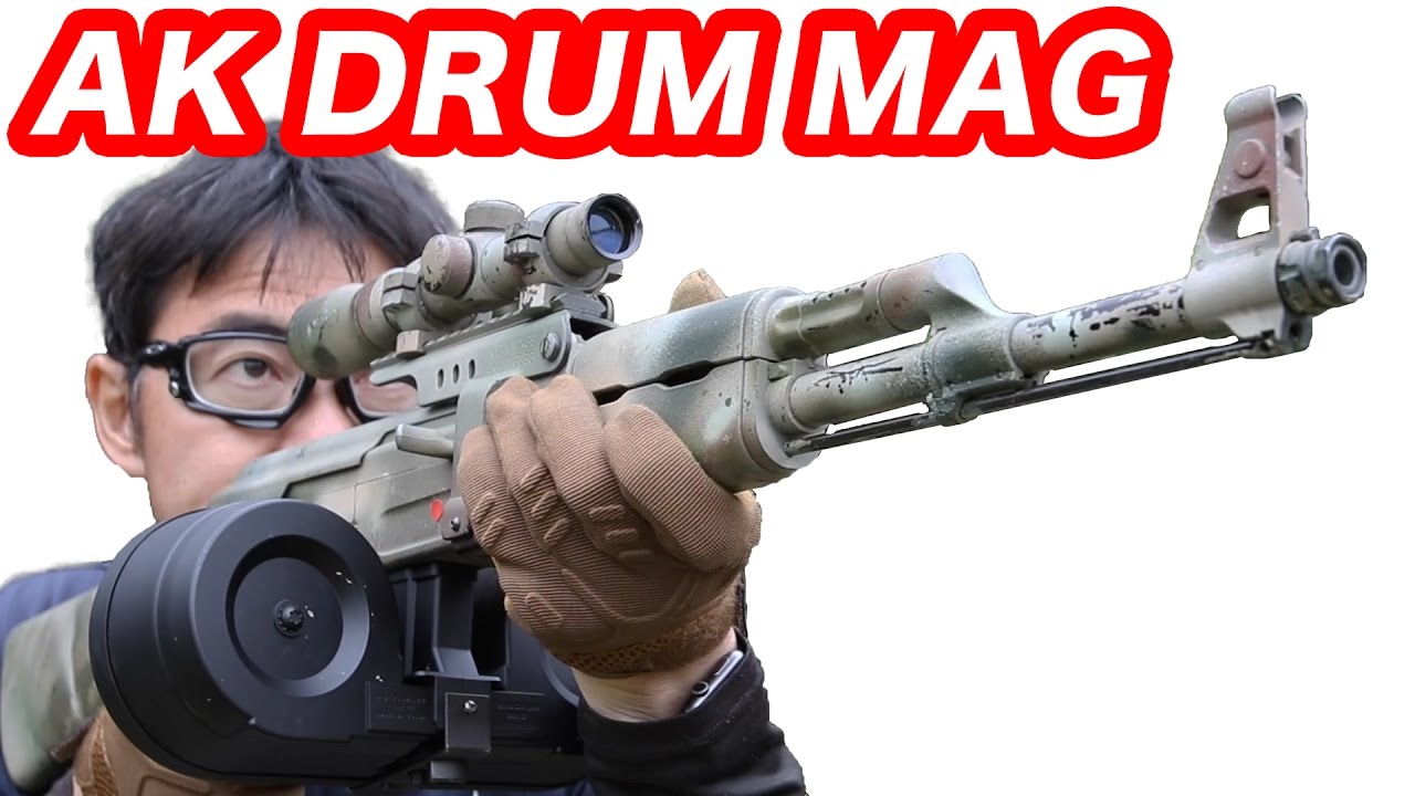 東京マルイ AK-47 ツインドラムマガジン用変換アダプター をAK-47電動