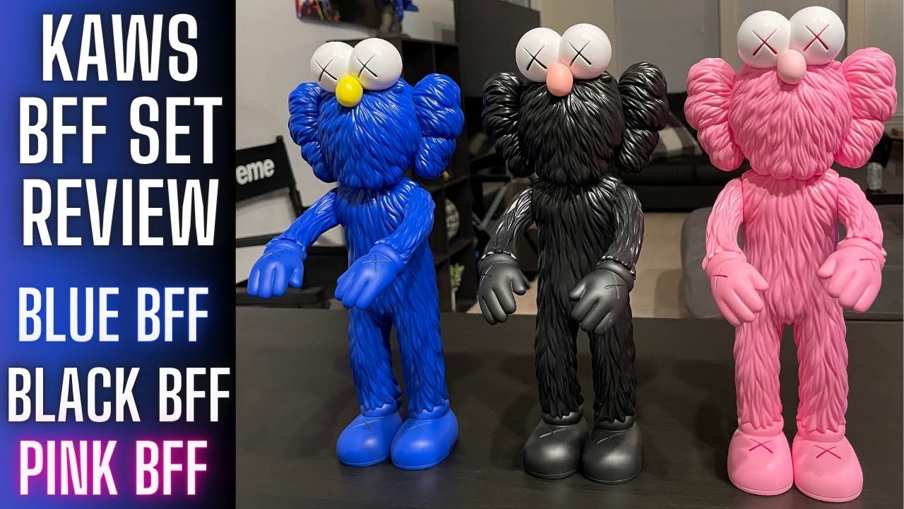 Kaws BFF Vinyl Figures Set Review (Blue, Black, & Pink BFF Open