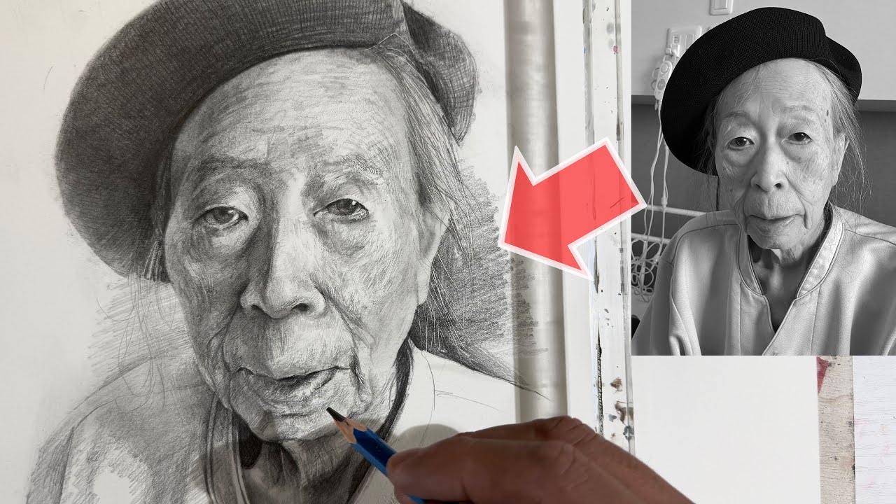 481/(鉛筆デッサンの応用）正面の顔を描く - YouTube