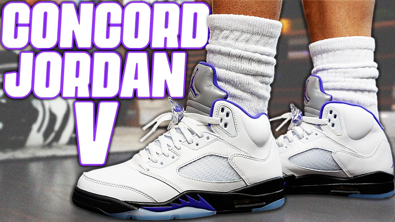 Air Jordan 5 Dark Concord Review and On Foot in 4K - YouTube