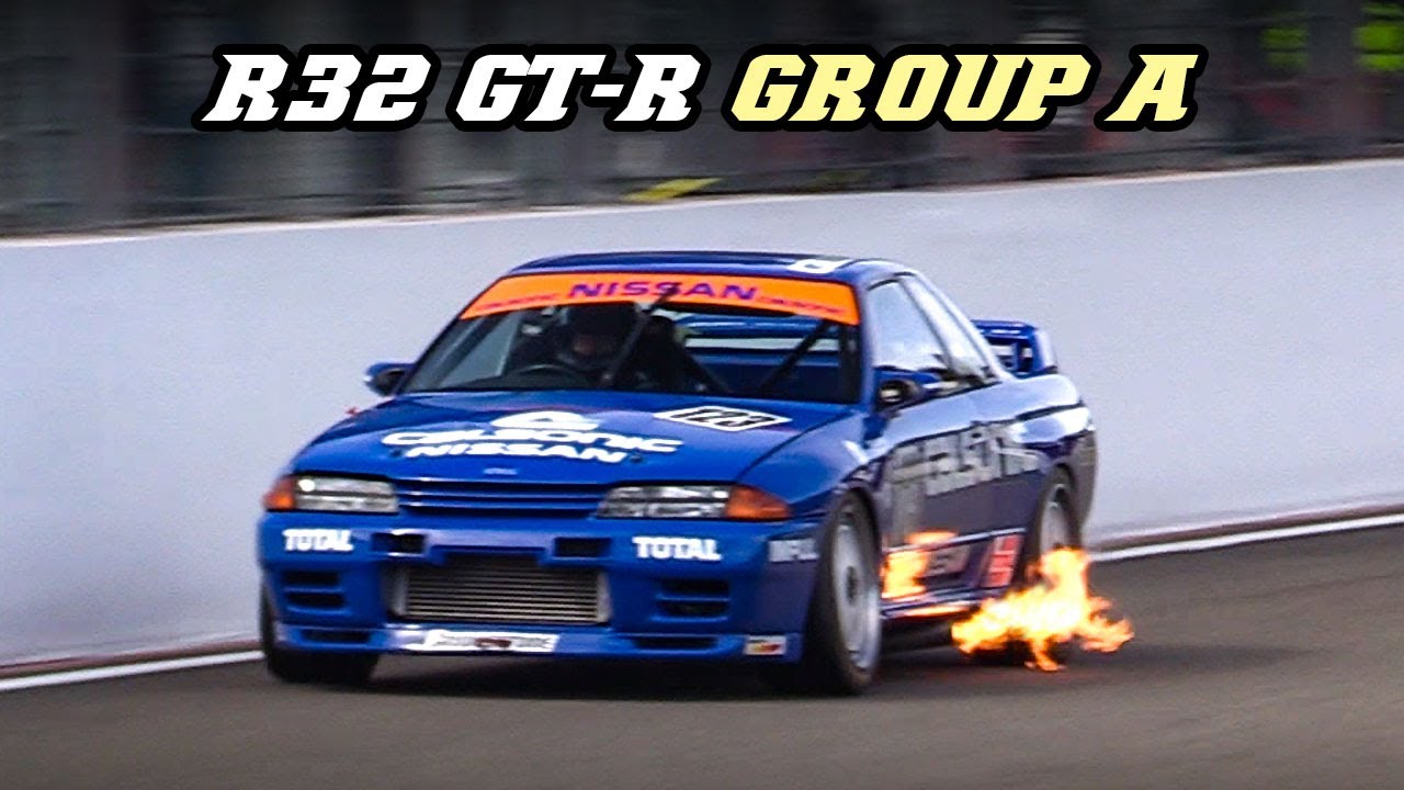 2x Nissan Skyline R32 GT-R Group A | Flybys & BIG Flames | Spa