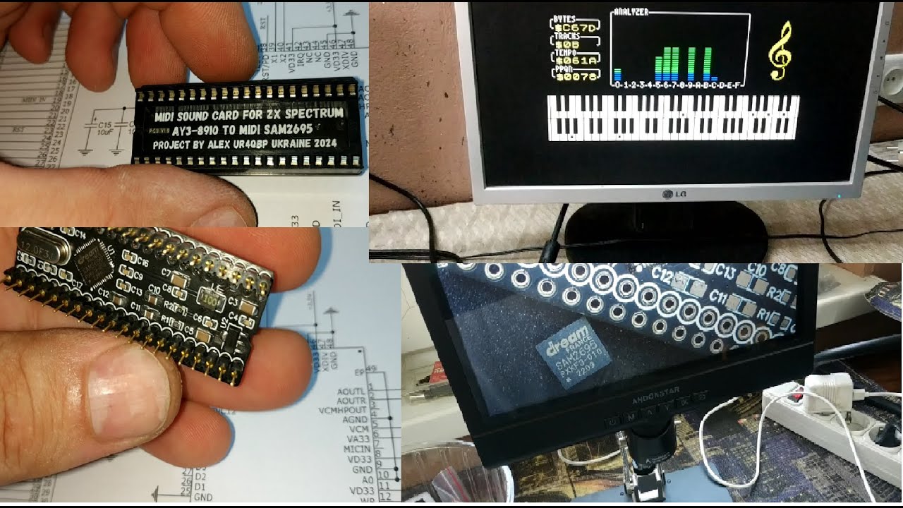 Midi плеер для ZX Spectrum на чипе SAM2695. - YouTube