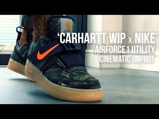 Carhartt WIP x Nike AF1 Utility Cinematic Onfoot Review - YouTube