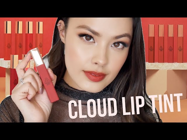 ALL 12 of the 3CE CLOUD LIP TINT SWATCHES + REVIEW - YouTube