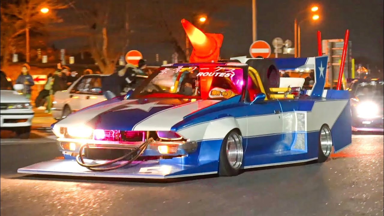 三角コーン＆スペアタイヤ積んでやってきた⚠️街道レーサー｜Kaido