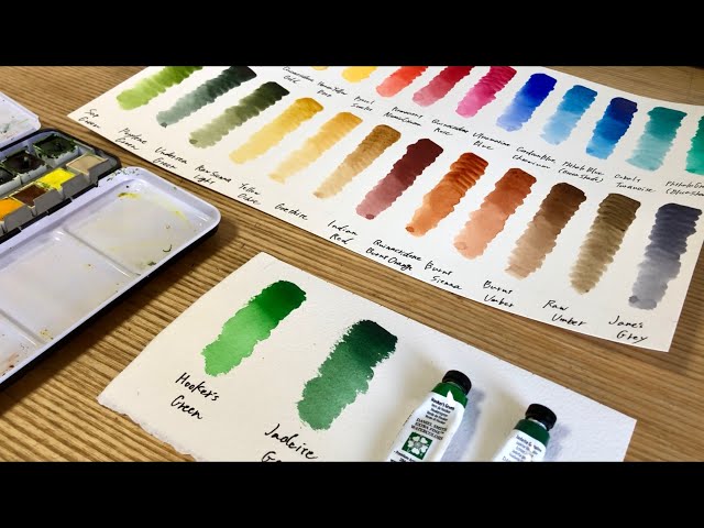 DANIELSMITH(ダニエル・スミス)水彩24色ハーフパンセットの色見本を