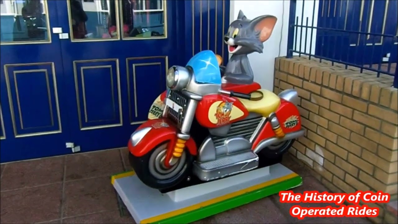 2010s Cogan Coin Operated Motorcycle Kiddie Ride - Tom and Jerry