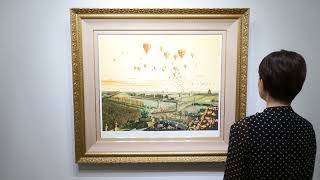 ヒロ・ヤマガタがシルクスクリーンの版画で制作したパリの風景画の絵画