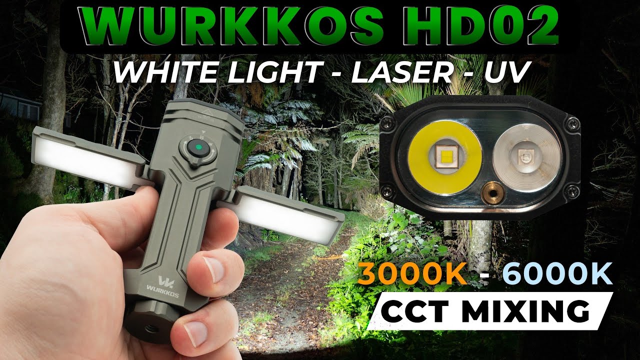 Wurkkos HD02 レビュー - 折りたたみライト - 白色、レーザー、UV