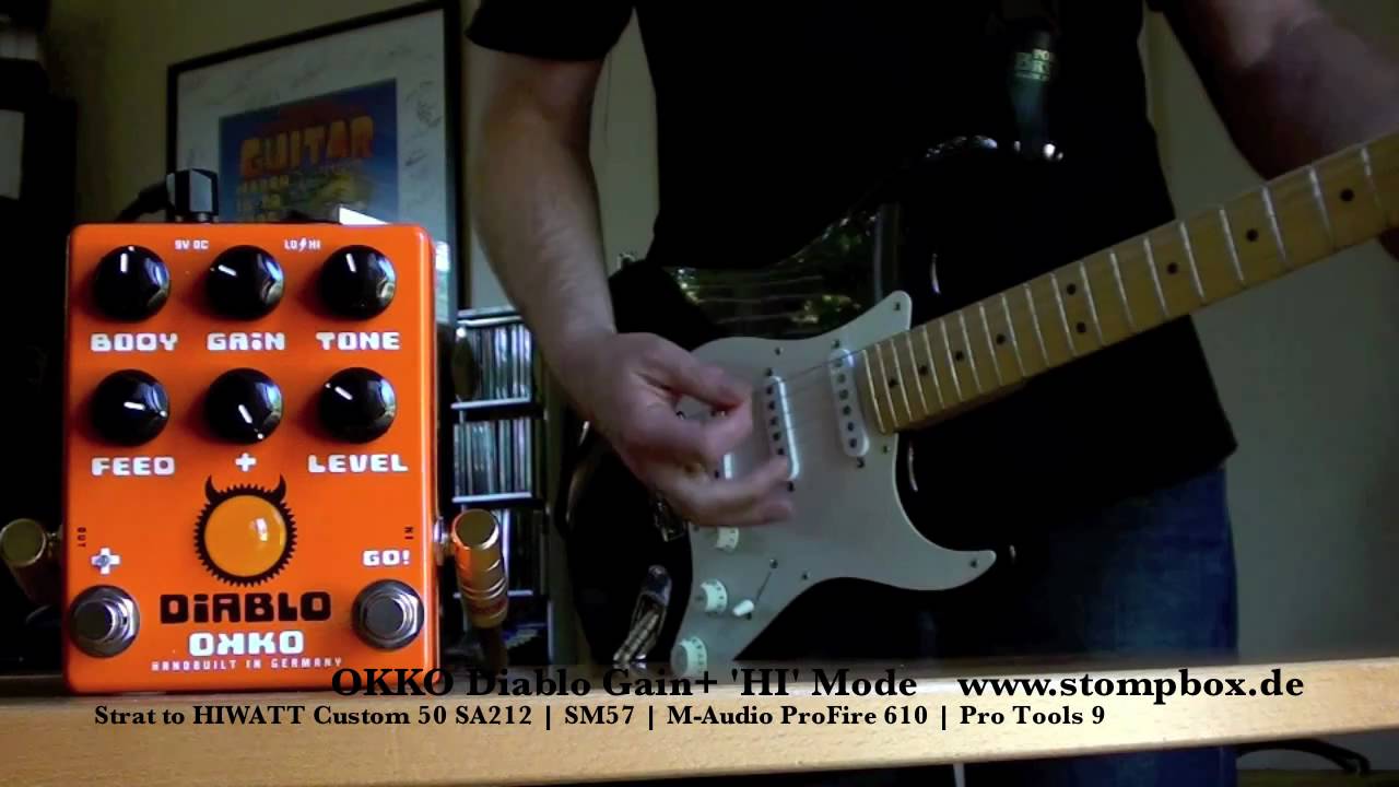 OKKO: Diablo Gain+ 'HI' Mode (Strat to HIWATT SA212) - YouTube