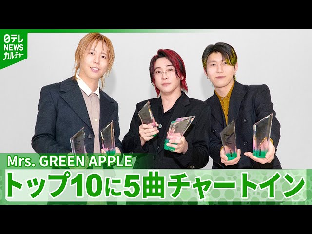 First in history] Mrs. GREEN APPLE tops artist chart for second