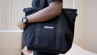 Supreme Canvas Tote Bag 'Black' Unboxing (Fall/Winter 2021) - YouTube