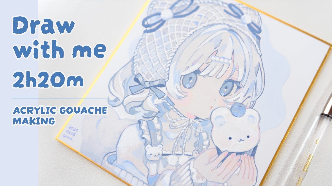 For work] Uncut making #4┊Draw with me! [Acrylic gouache] - YouTube