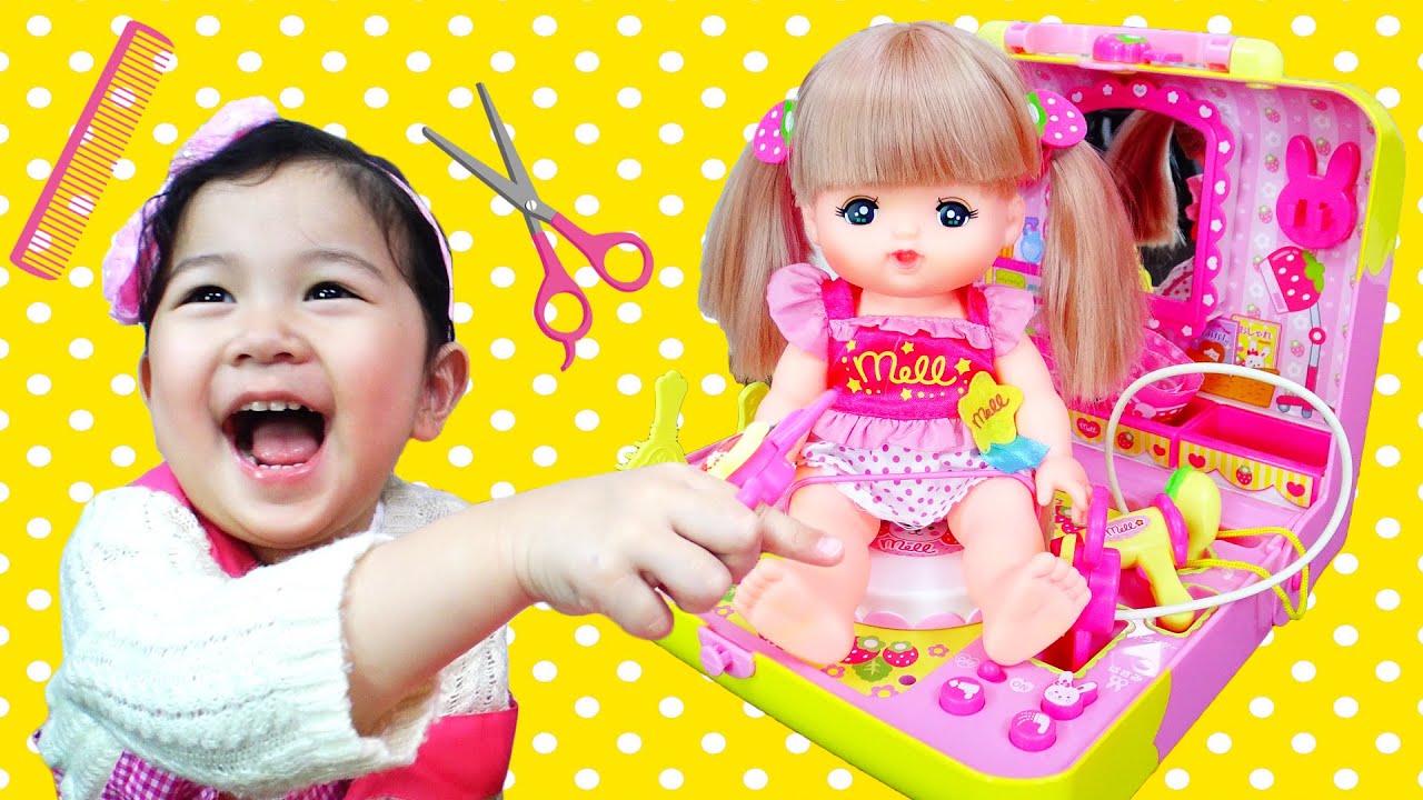 おしゃべりいっぱい！いちごのびようしつで遊んだよ♡メルちゃんと美容