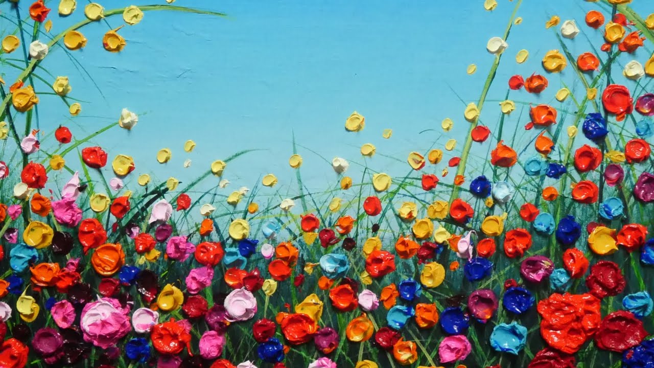 油絵】【野生のお花畑】 #油絵 #手書き #アート #絵画 #絵 #油彩画