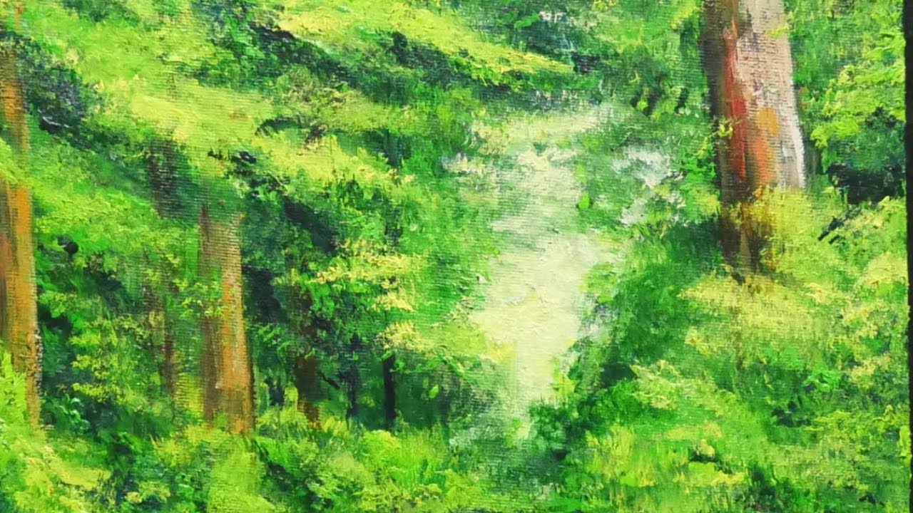 油絵】【新緑の森】#油絵 #手書き #アート #絵画 #絵 #油彩画 #美術