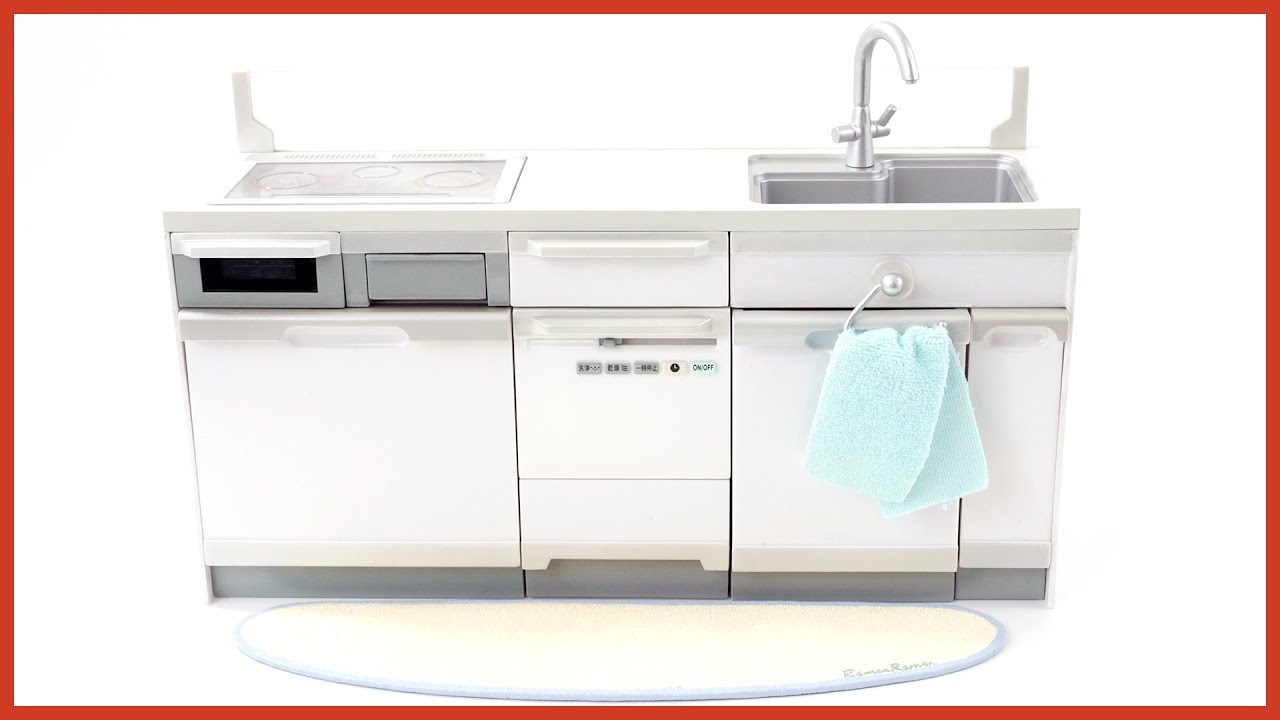 Re-ment Modern White Kitchen / システムクックさん - YouTube