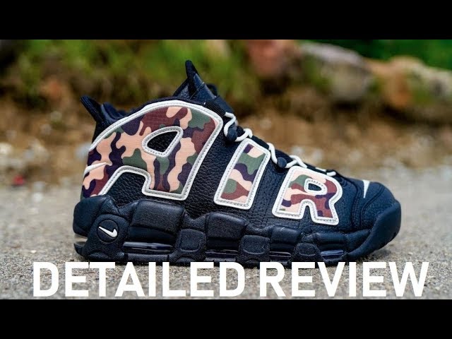 Nike Air Uptempo More Black Camo Retro Sneaker Detailed Review