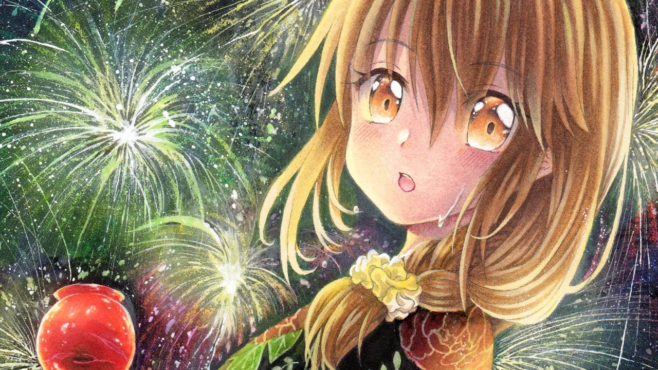 花火】アナログ 手描きイラスト How to drawing fireworks - YouTube