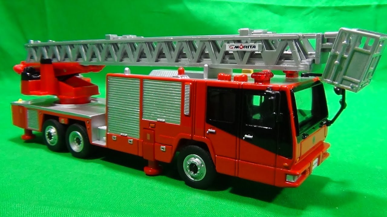 ダイヤペット 1/54スケール はしご消防車 - YouTube