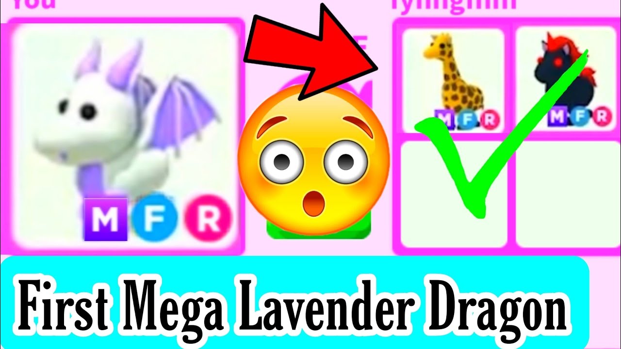 First Mega Lavender Dragon In adopt Me - YouTube