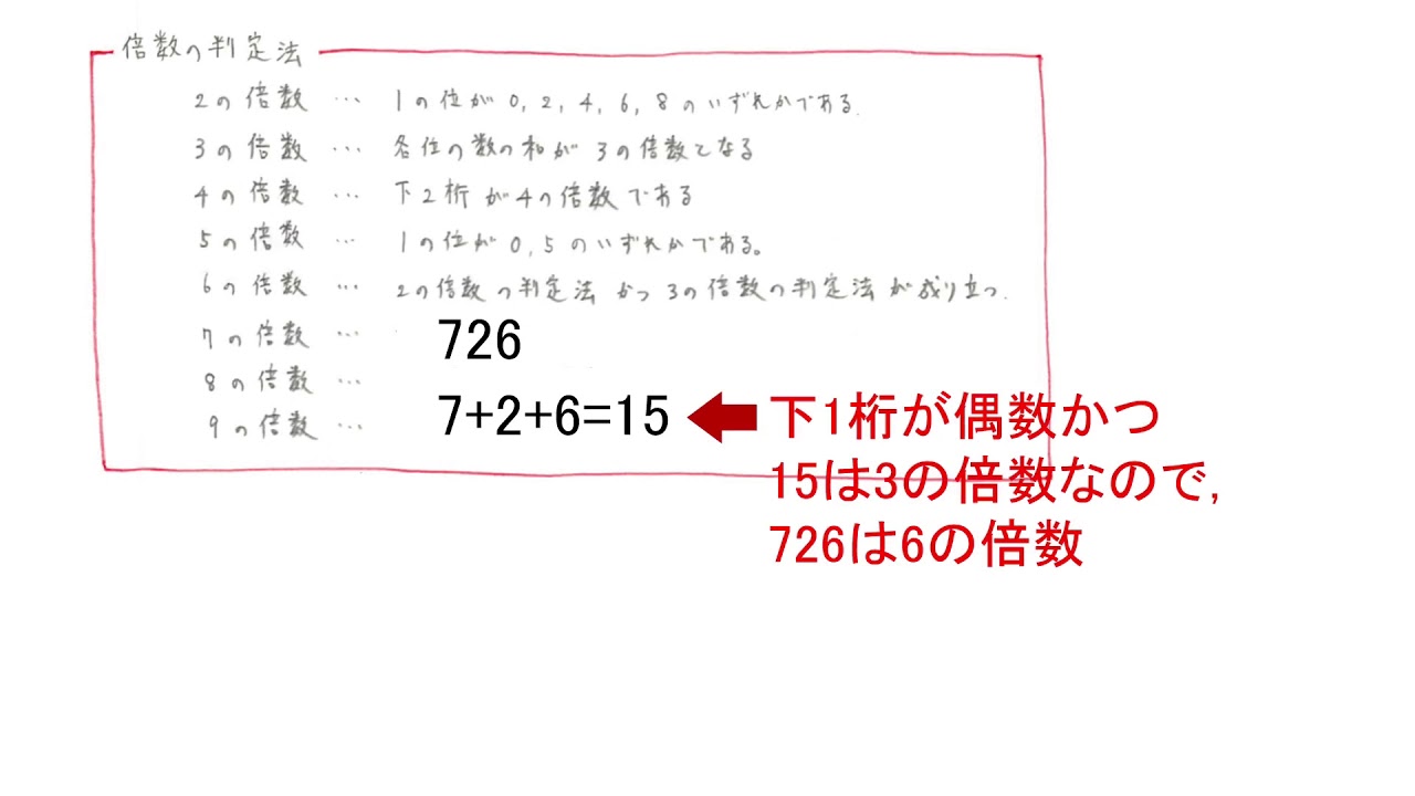 数学A No.21「倍数の判定法」 - YouTube