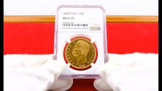 JCC | ジャパンコインキャビネット / イタリア 1883R 100リレ 金貨
