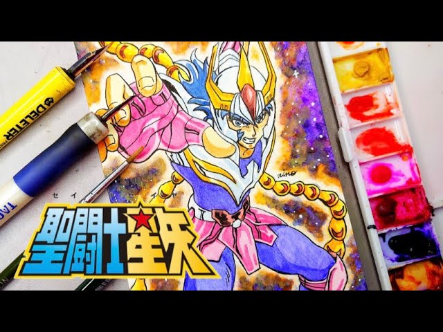 水彩イラスト】【⚠️声有り】聖闘士星矢のフェニックス一輝に挑戦