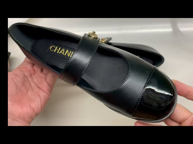 A Few Fair Shoes - Chanel Mary Jane Flats Black in Calf - YouTube
