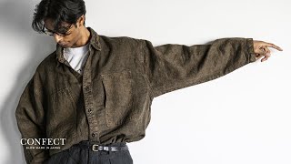 リネンデニム フェードカラー ワークシャツ｜nest Robe / CONFECT