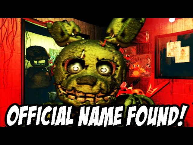 Five Nights At Freddys 3: New Animatroincs OFFICIAL NAME?! 