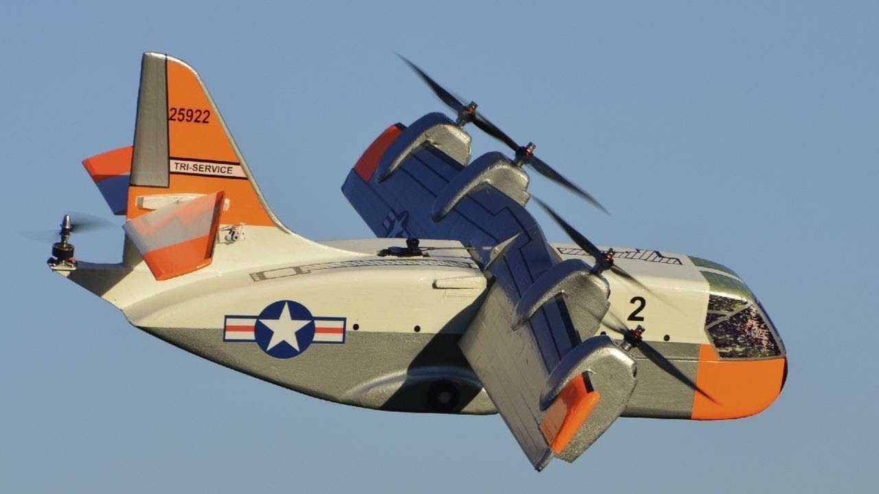 Scale Flying Model of XC-142 VTOL - YouTube