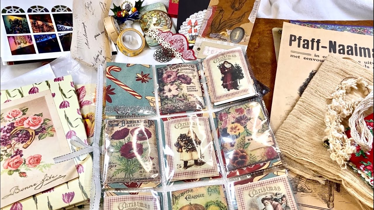 紙ものコラージュ♡ヴィンテージ使用済み封筒でジャンクジャーナルの