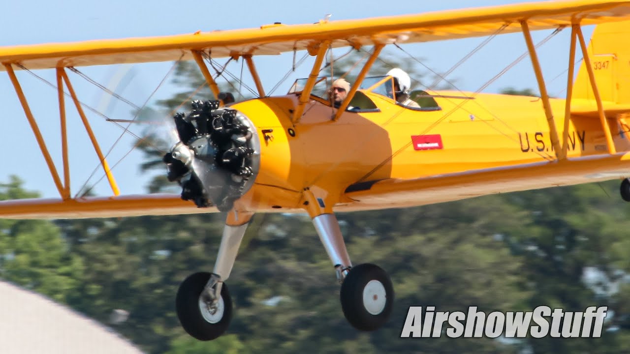 Stearman Biplane Flybys - Wings of the North AirExpo 2021 - YouTube