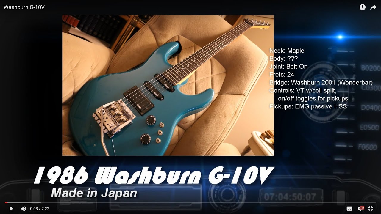 01 Washburn G-10V - YouTube