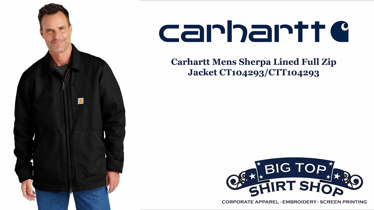 Carhartt CT104293/CTT104293 Mens Black Sherpa Lined Full Zip