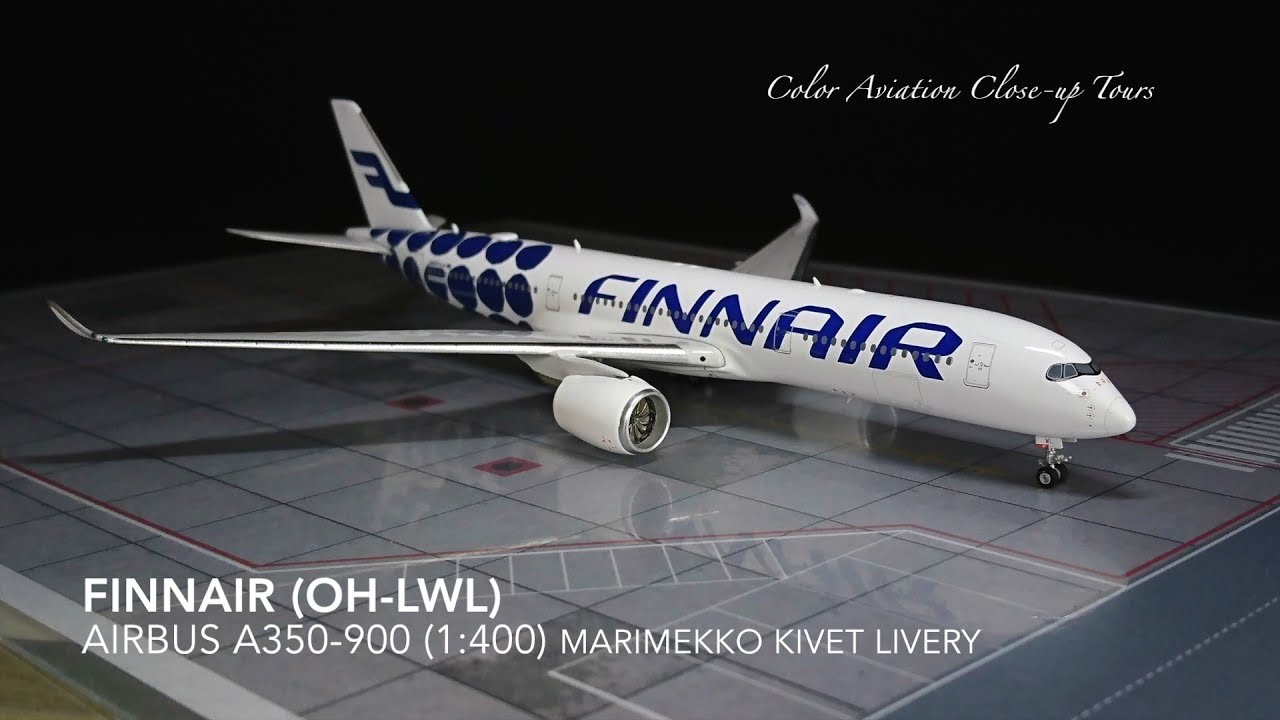 1:400 Finnair OH-LWL Airbus A350-900 Marimekko Kivet Livery (Close