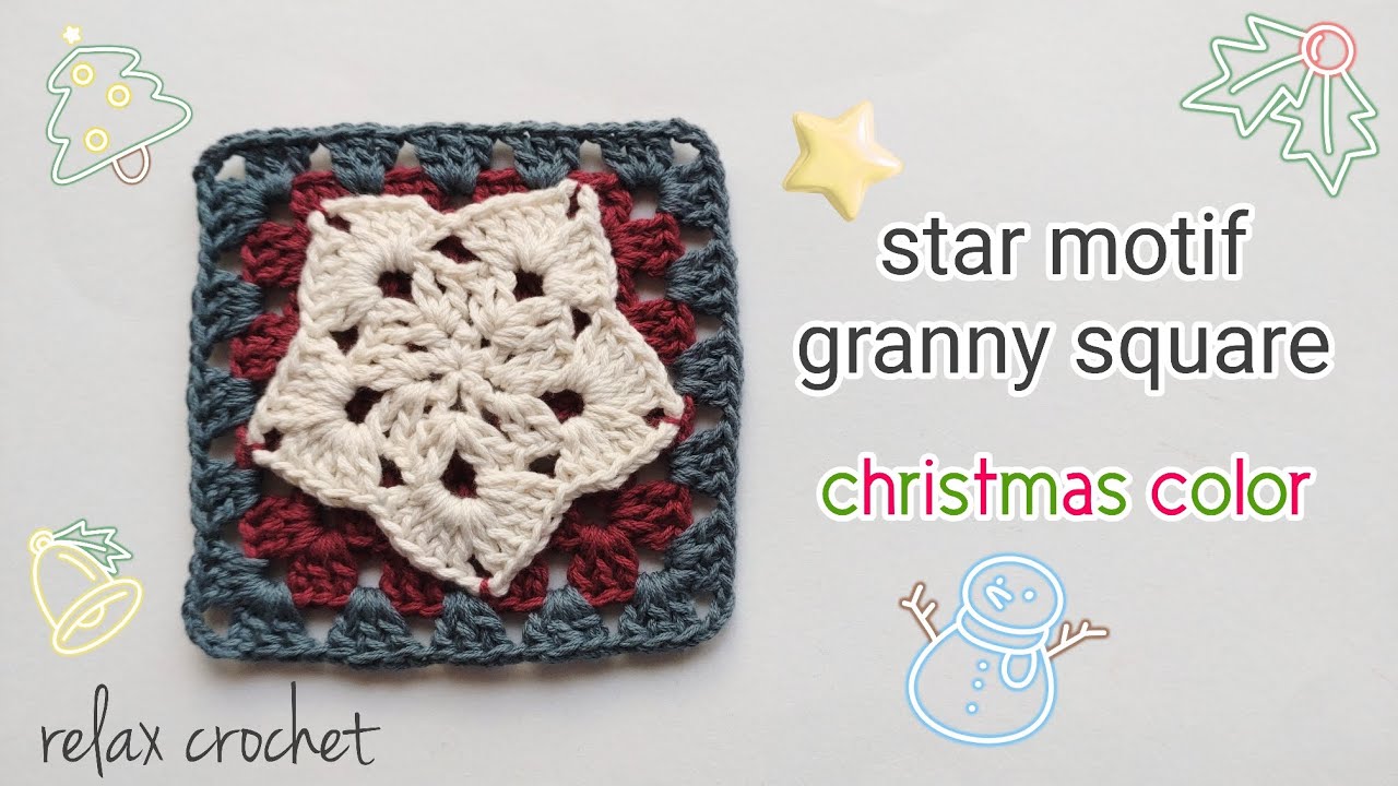 星モチーフのグラニースクエア🌟【かぎ針編み】 - YouTube