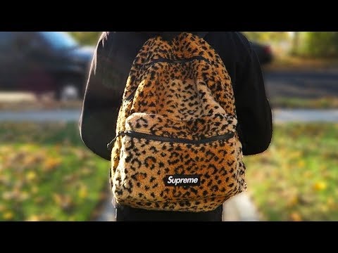 Supreme Leopard Fleece Backpack Unboxing, Packing & Try On! - YouTube