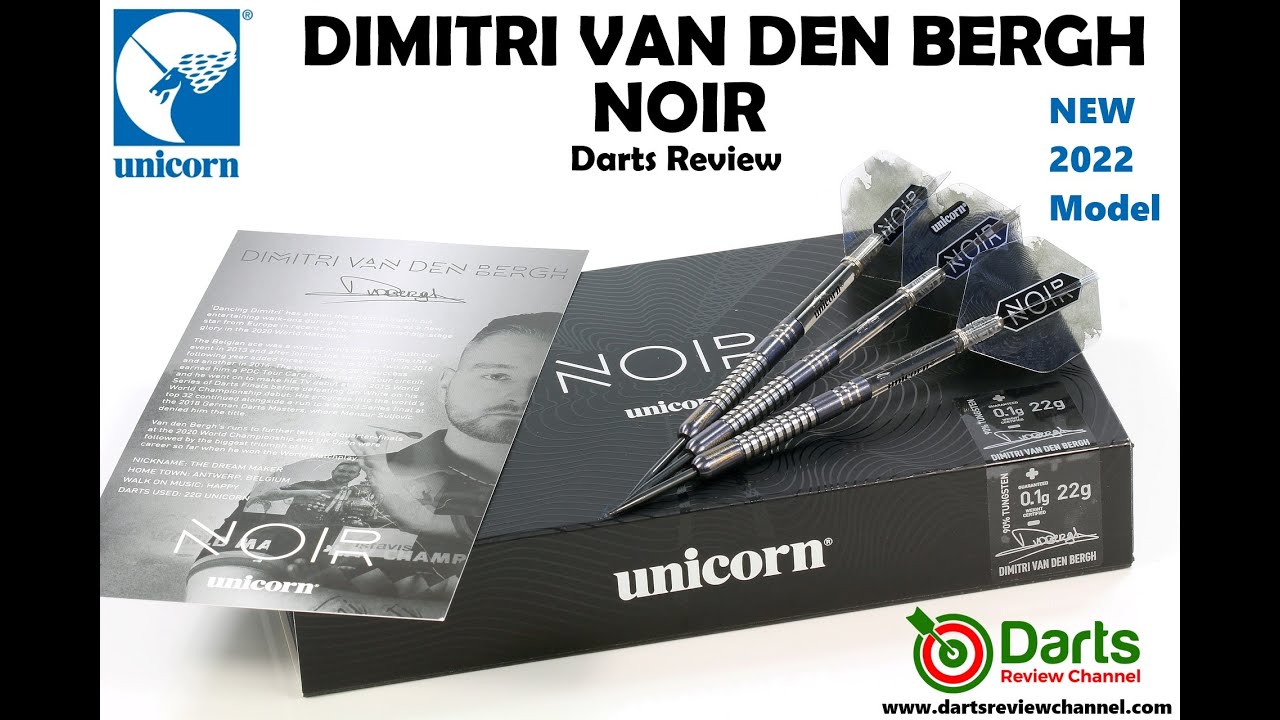 Unicorn 2022 Dimitri Van Den Bergh Noir Darts Review - YouTube