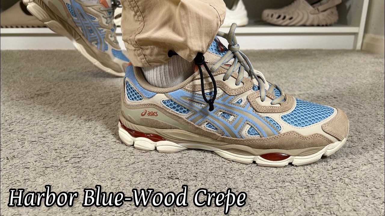 Asics Gel NYC Harbor Blue-Wood Crepe Review& on foot - YouTube