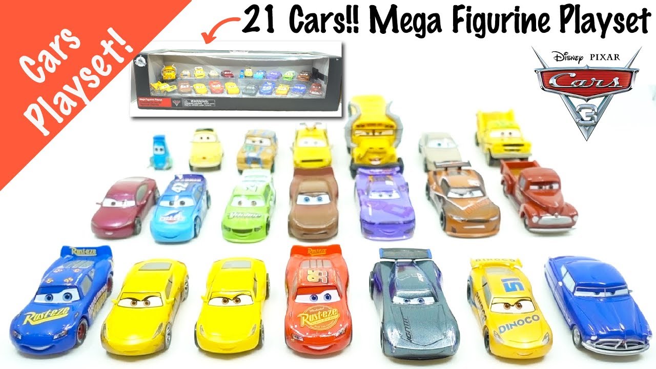 21 cars!! Disney Pixar Cars 3 Mega Figurine Playset | Unboxing