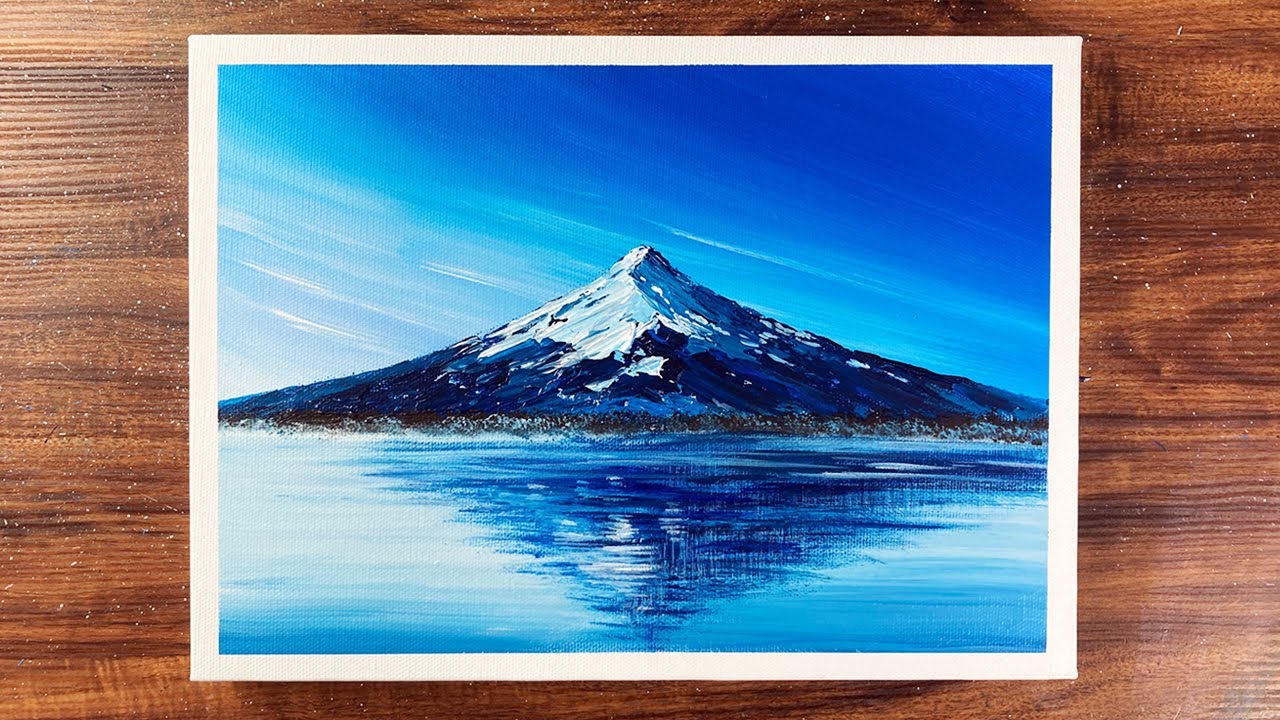 Mt. Fuji 2021 | Acrylic painting for beginners | Step by step