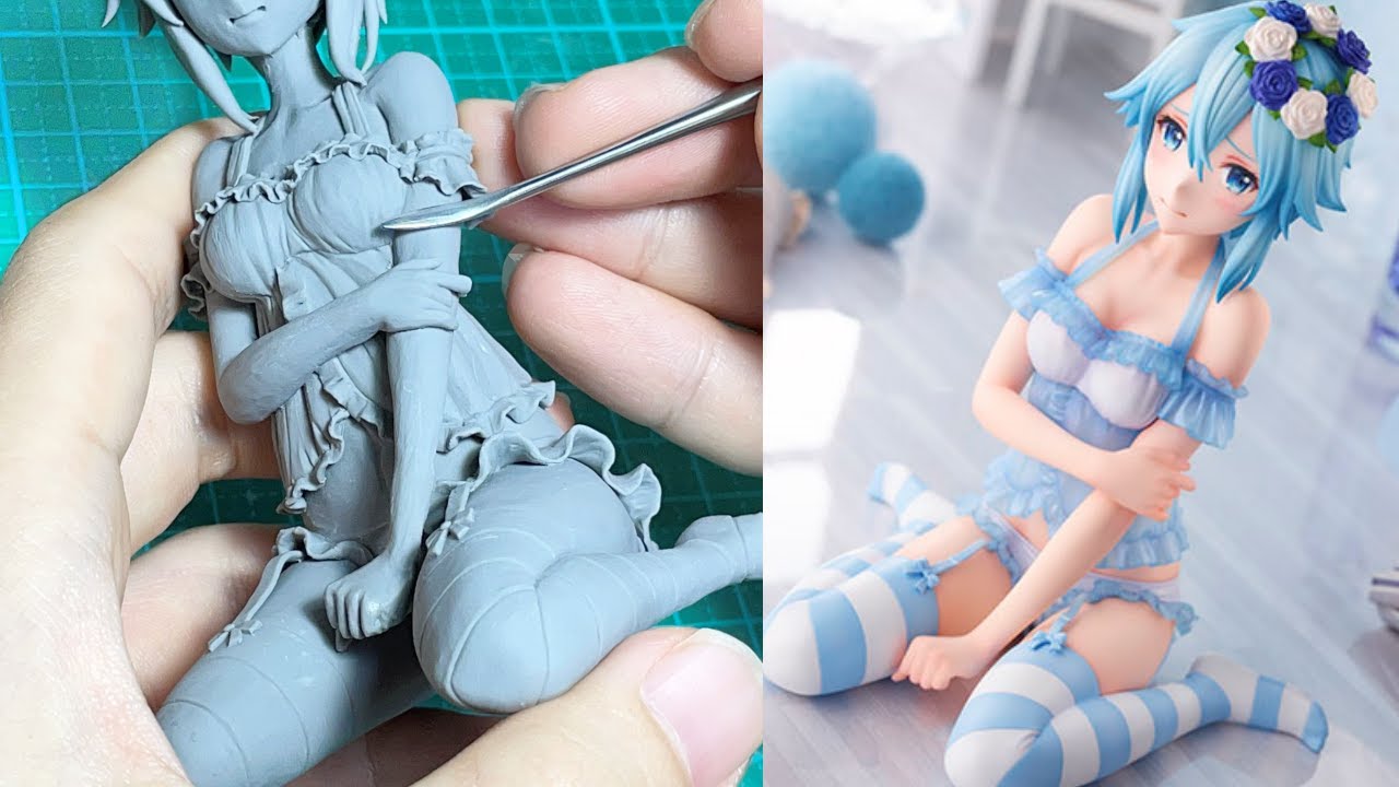 SAO】シノン-ネグリジェverのフィギュアを再現して作ってみた【粘土